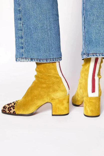 Botas mujer con tacón bajo y diseño elegante – estilo casual cómodo diario
