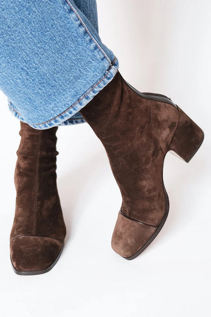 Botas mujer con tacón bajo y diseño elegante – estilo casual cómodo diario