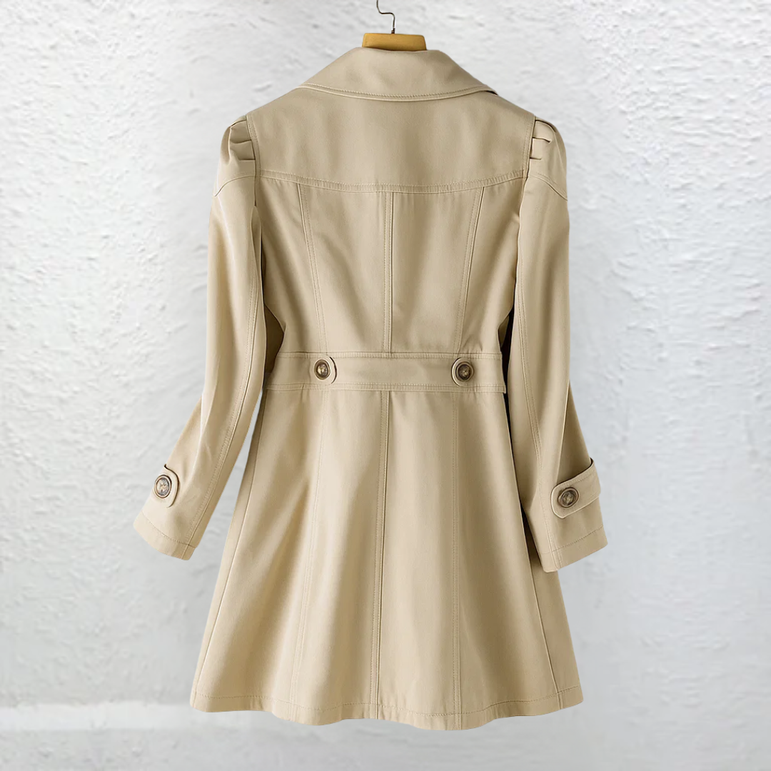 Abrigo trench mujer elegante rosa vintage – ligero y versátil