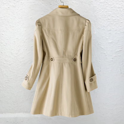 Abrigo trench mujer elegante rosa vintage – ligero y versátil