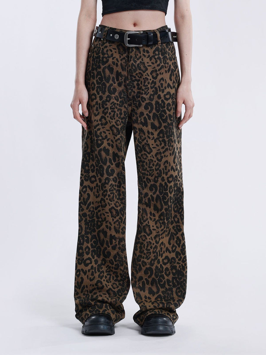 Jeans Vintage Estampado Leopardo