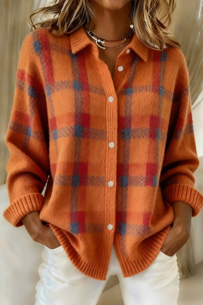 Camille | Cardigan a cuadros elegante y cómodo