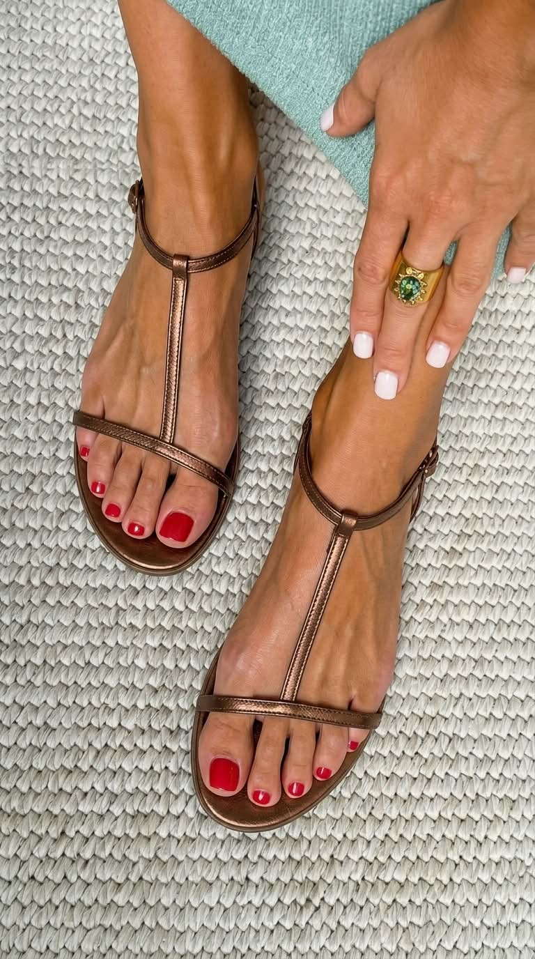 Rosalba | Sandalias Doradas para la Primavera