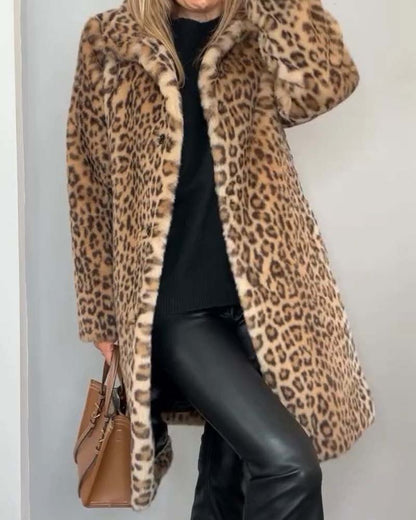 Abrigo leopardo mujer elegante – abrigo largo mujer estilo moderno