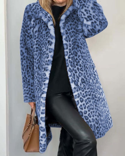 Abrigo leopardo mujer elegante – abrigo largo mujer estilo moderno
