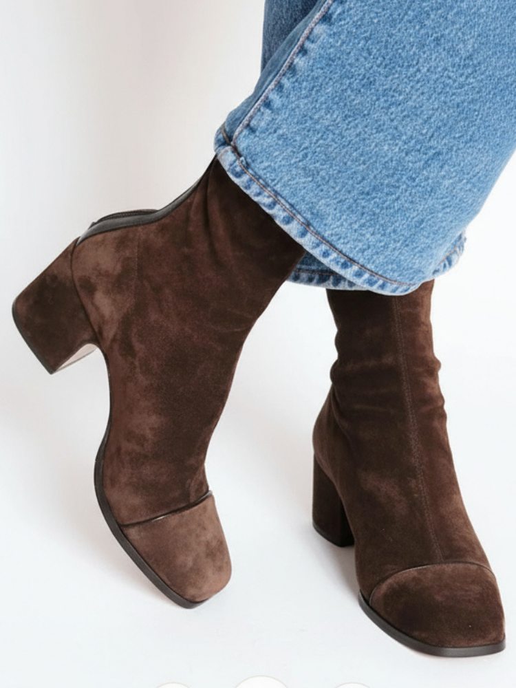 Botas mujer con tacón bajo y diseño elegante – estilo casual cómodo diario