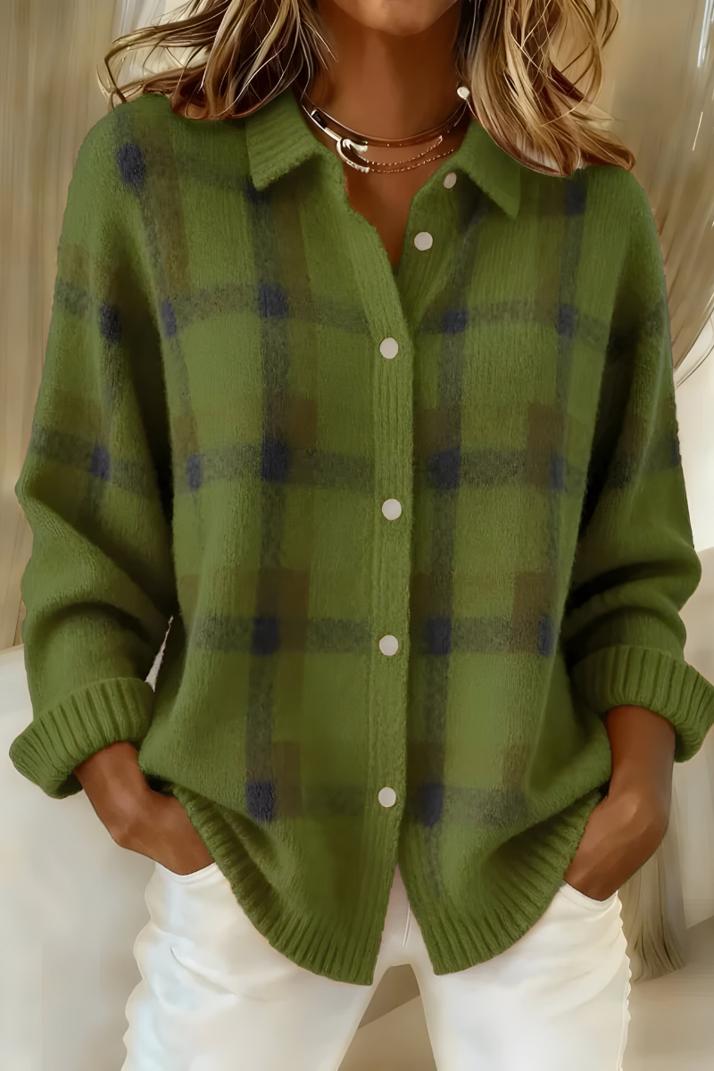Camille | Cardigan a cuadros elegante y cómodo