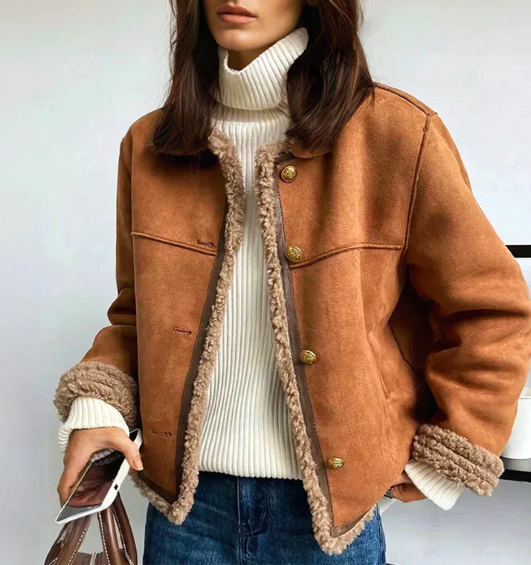 Chaqueta mujer con forro borrego – una elegante chaqueta de invierno
