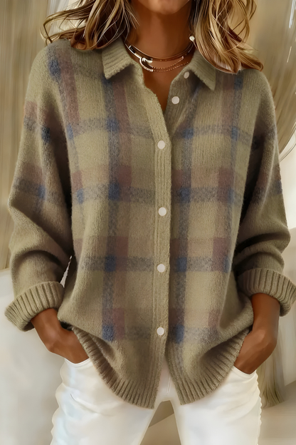 Camille | Cardigan a cuadros elegante y cómodo