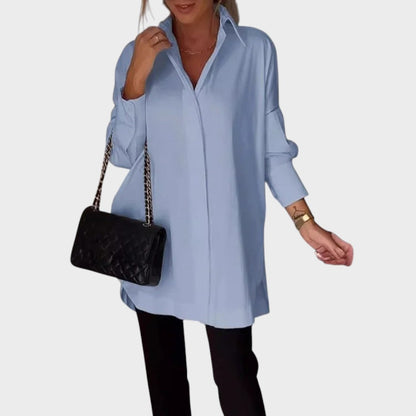 Camisa Mujer Oversize Con Cuello Clásico – Estilo Elegante y Ligero