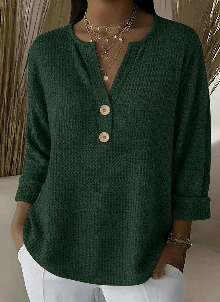Lucinda | Top Henley con Botones – Estilo casual refinado y comodidad diaria