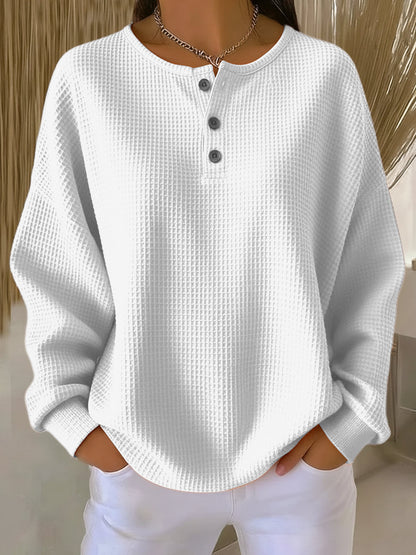 Mirabel | Suéter Henley de felpa suave y cómodo
