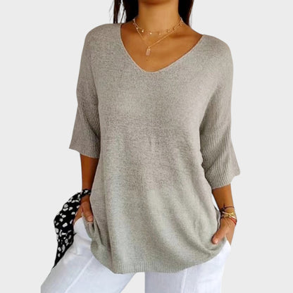 Suéter Mujer Con Escote En V – Jersey Casual Elegante