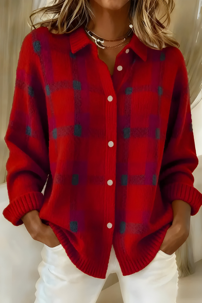 Camille | Cardigan a cuadros elegante y cómodo