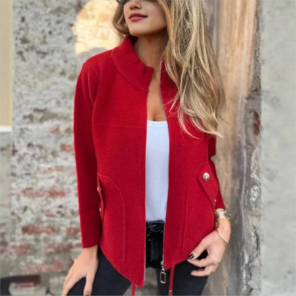 Chaqueta mujer con cremallera y cuello alto