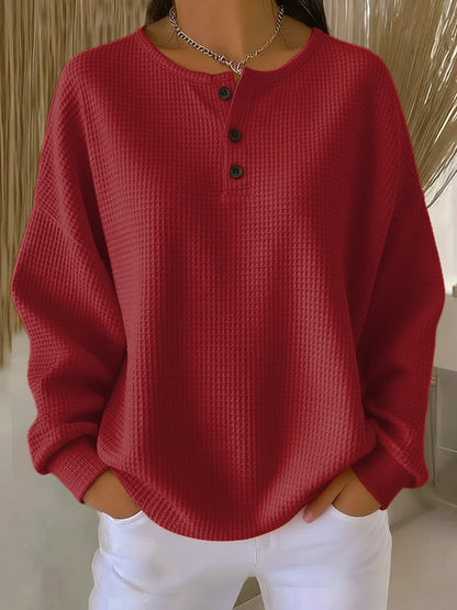 Mirabel | Suéter Henley de felpa suave y cómodo