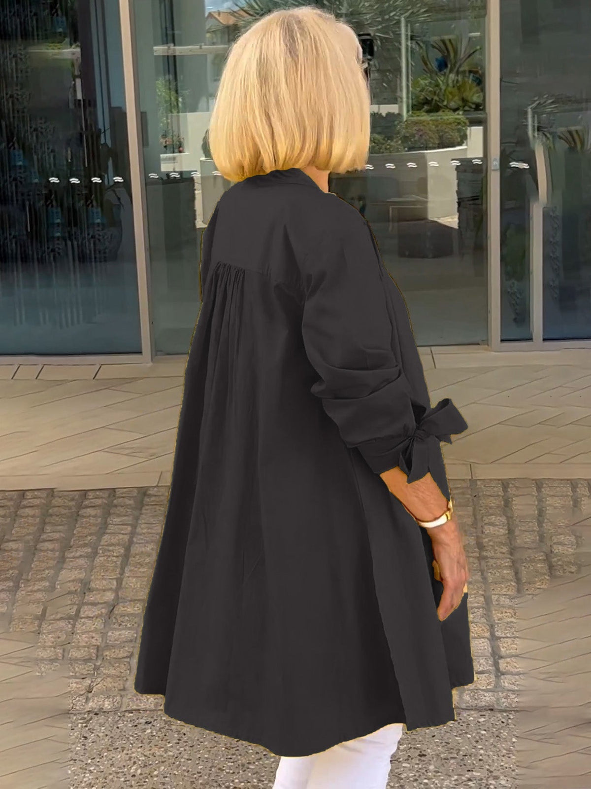 Chaqueta camisa mujer larga algodón elegante