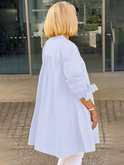Chaqueta camisa mujer larga algodón elegante