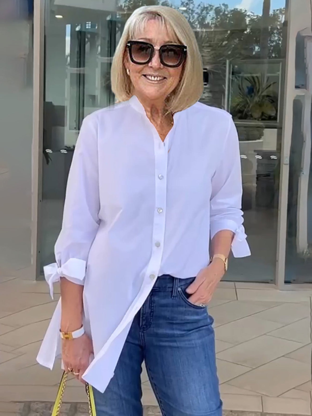 Chaqueta camisa mujer larga algodón elegante