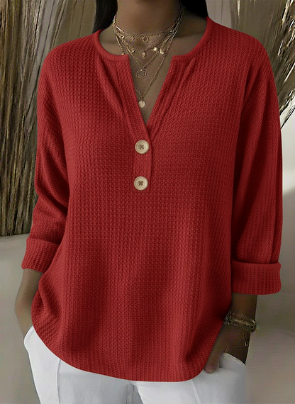 Lucinda | Top Henley con Botones – Estilo casual refinado y comodidad diaria