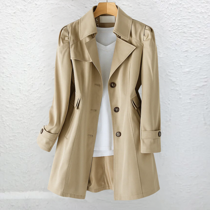 Abrigo trench mujer elegante rosa vintage – ligero y versátil