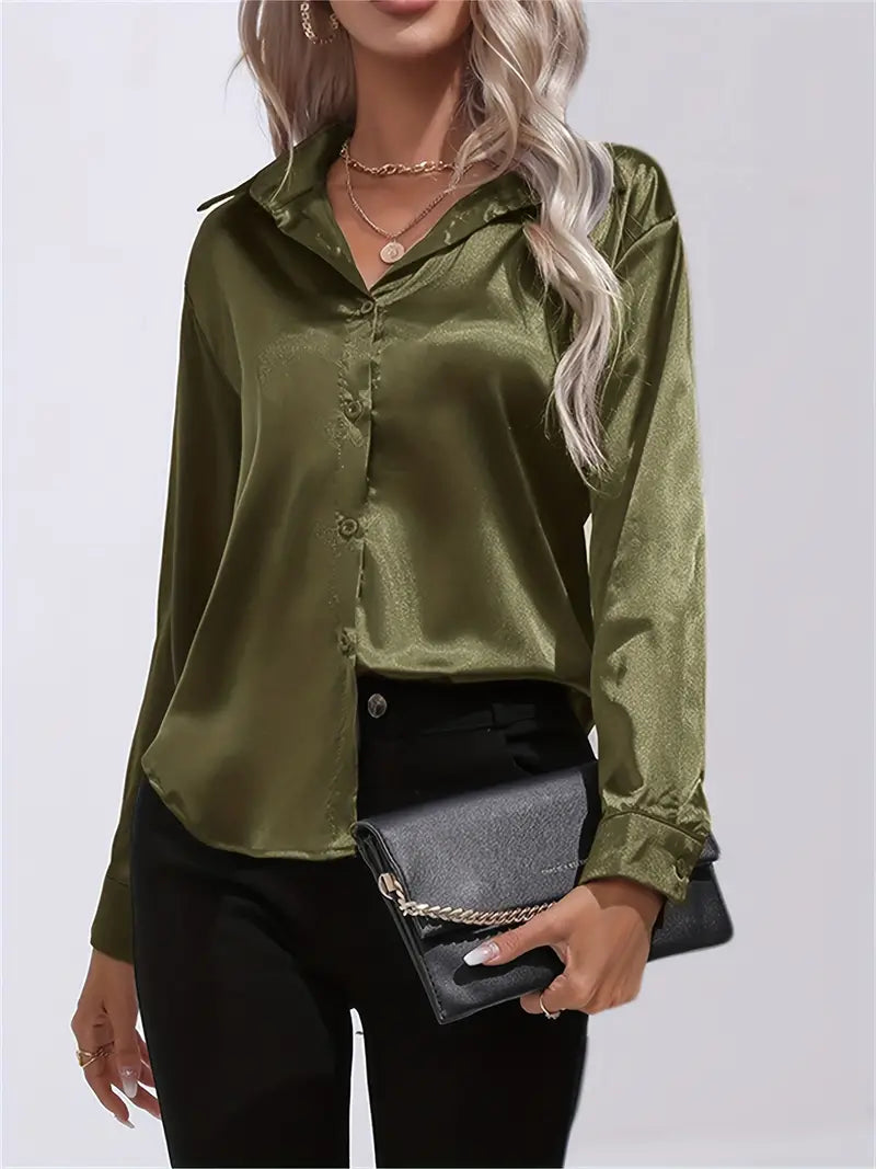 Blusa de Satén Elegante para Mujer