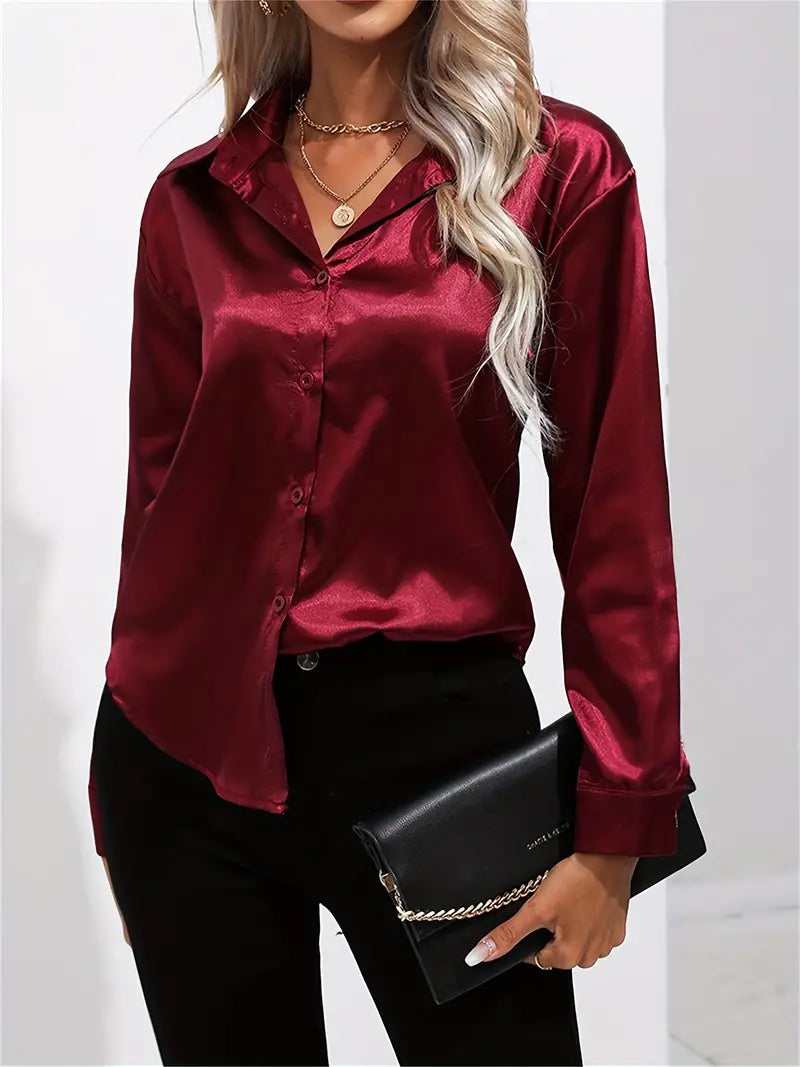 Blusa de Satén Elegante para Mujer