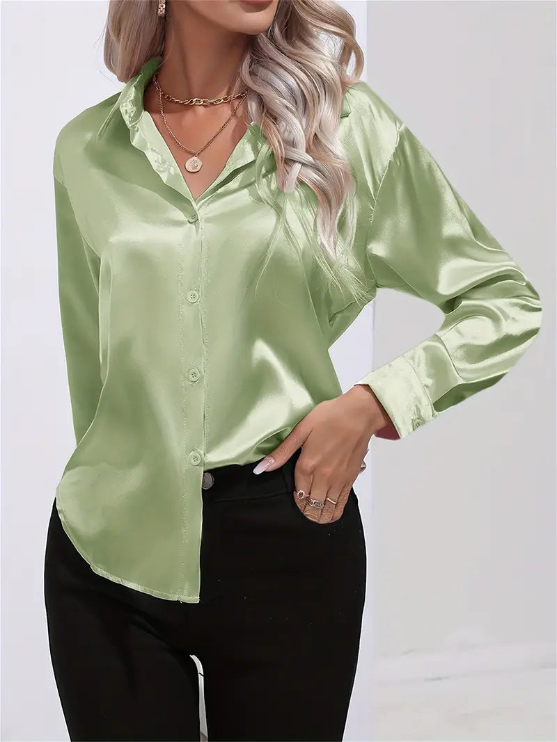 Blusa de Satén Elegante para Mujer