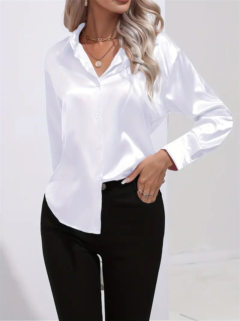 Blusa de Satén Elegante para Mujer