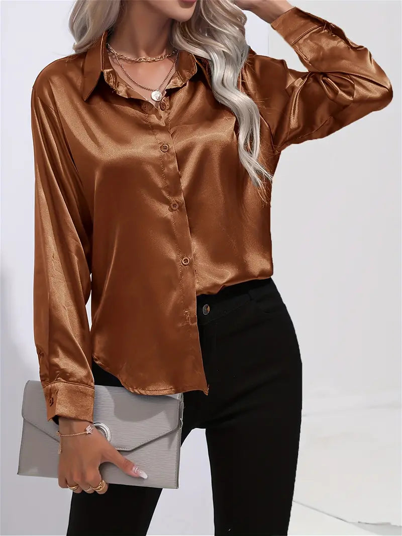 Blusa de Satén Elegante para Mujer