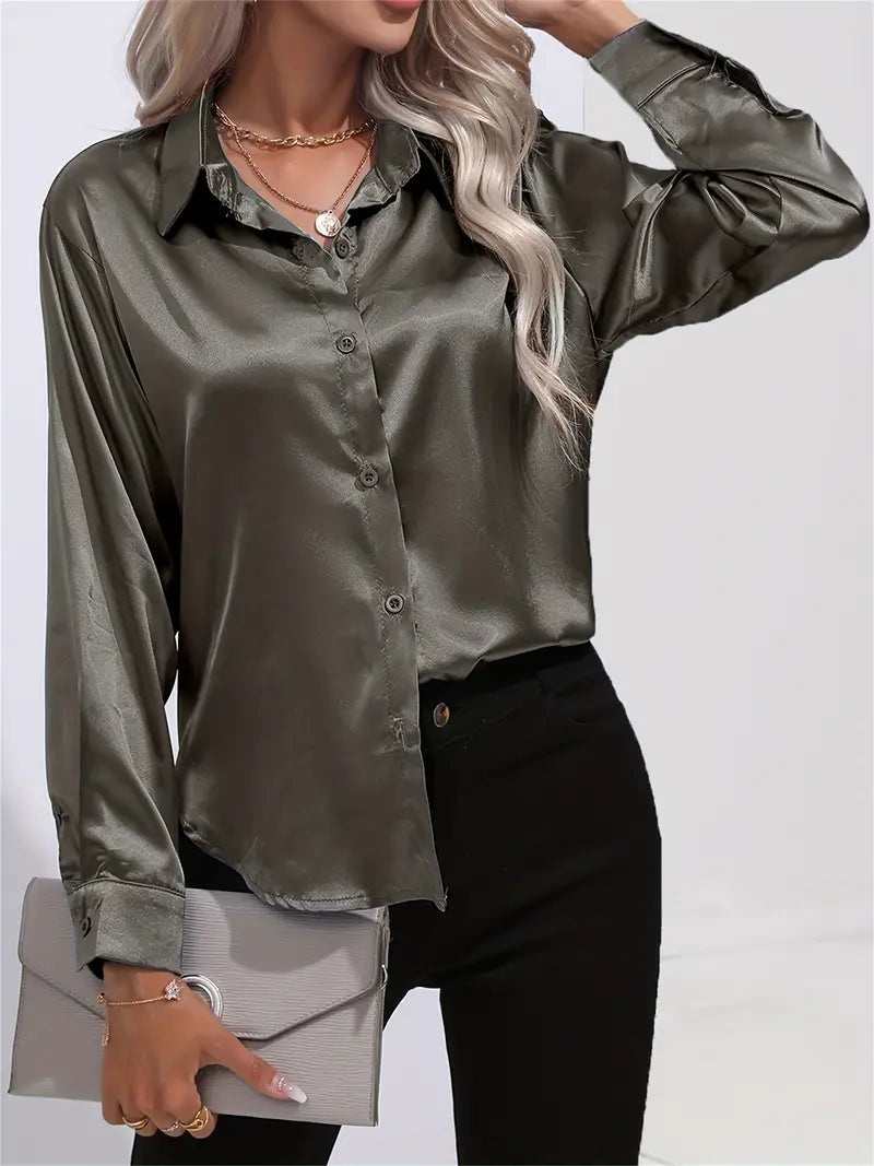 Blusa de Satén Elegante para Mujer