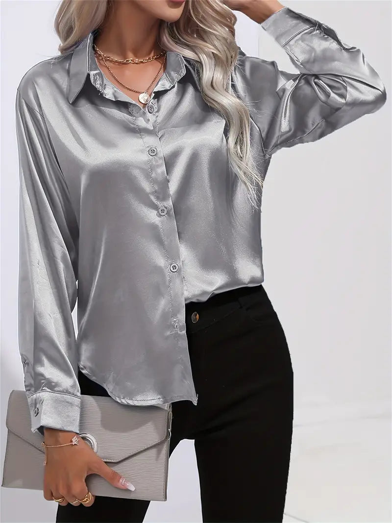 Blusa de Satén Elegante para Mujer