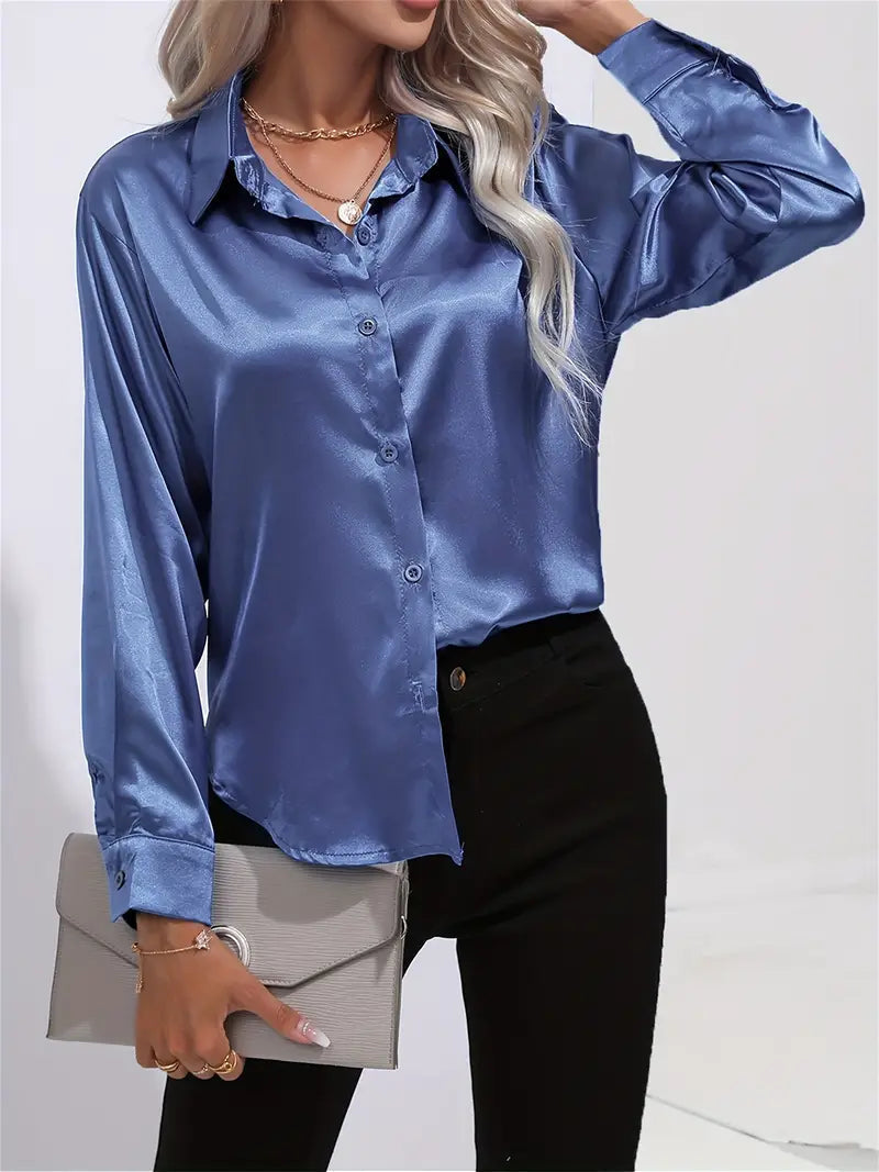 Blusa de Satén Elegante para Mujer