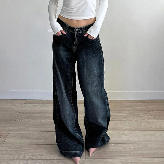 Jeans Baggy Cintura Baja Pierna Ancha