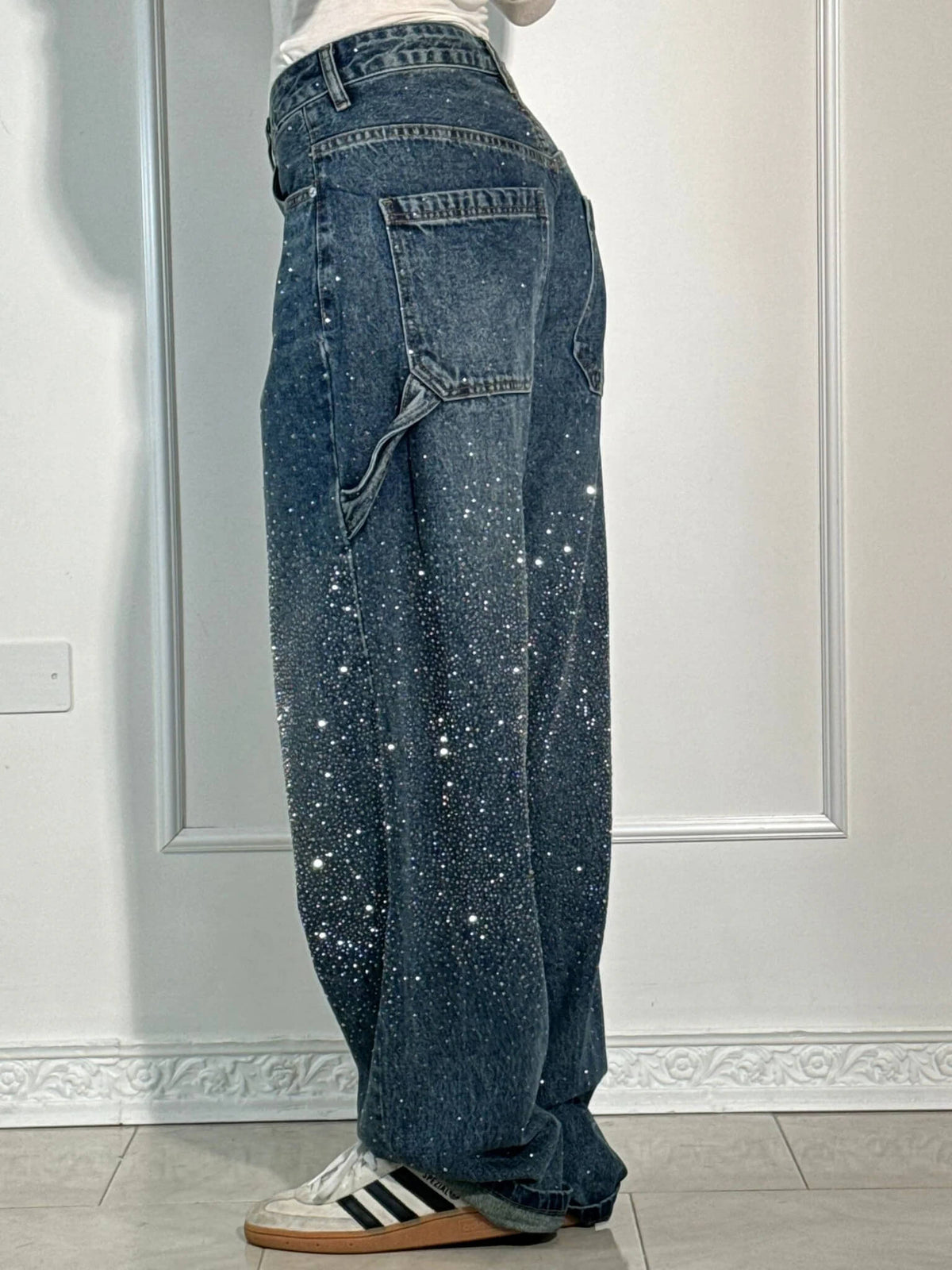 Jeans Denim Brillante Efecto Globo