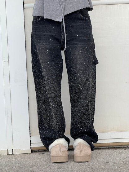 Jeans Denim Brillante Efecto Globo