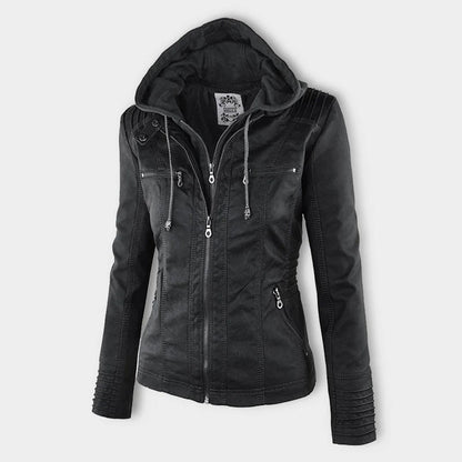 Chaqueta elegante mujer con capucha y cremallera – chaqueta moderna mujer