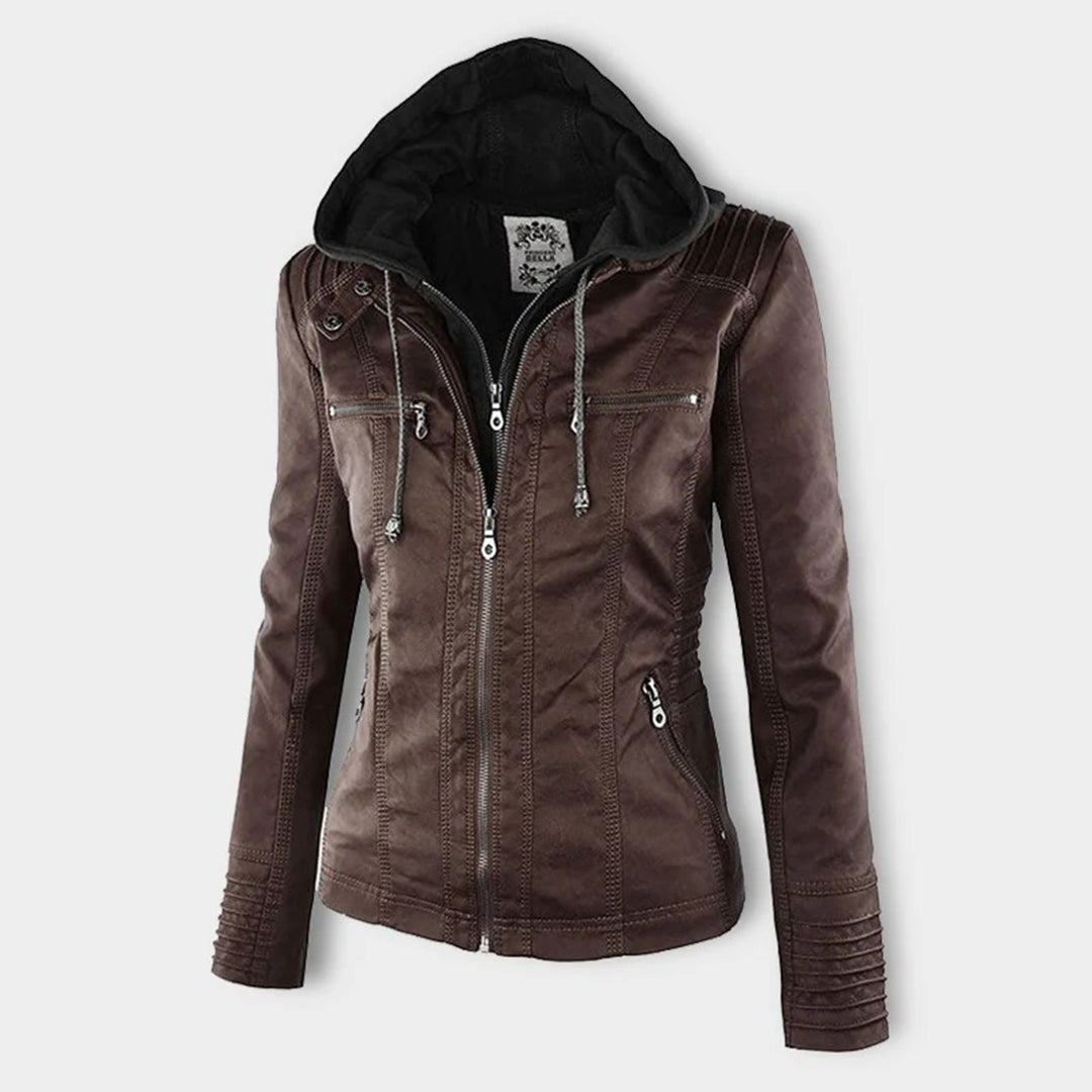 Chaqueta elegante mujer con capucha y cremallera – chaqueta moderna mujer
