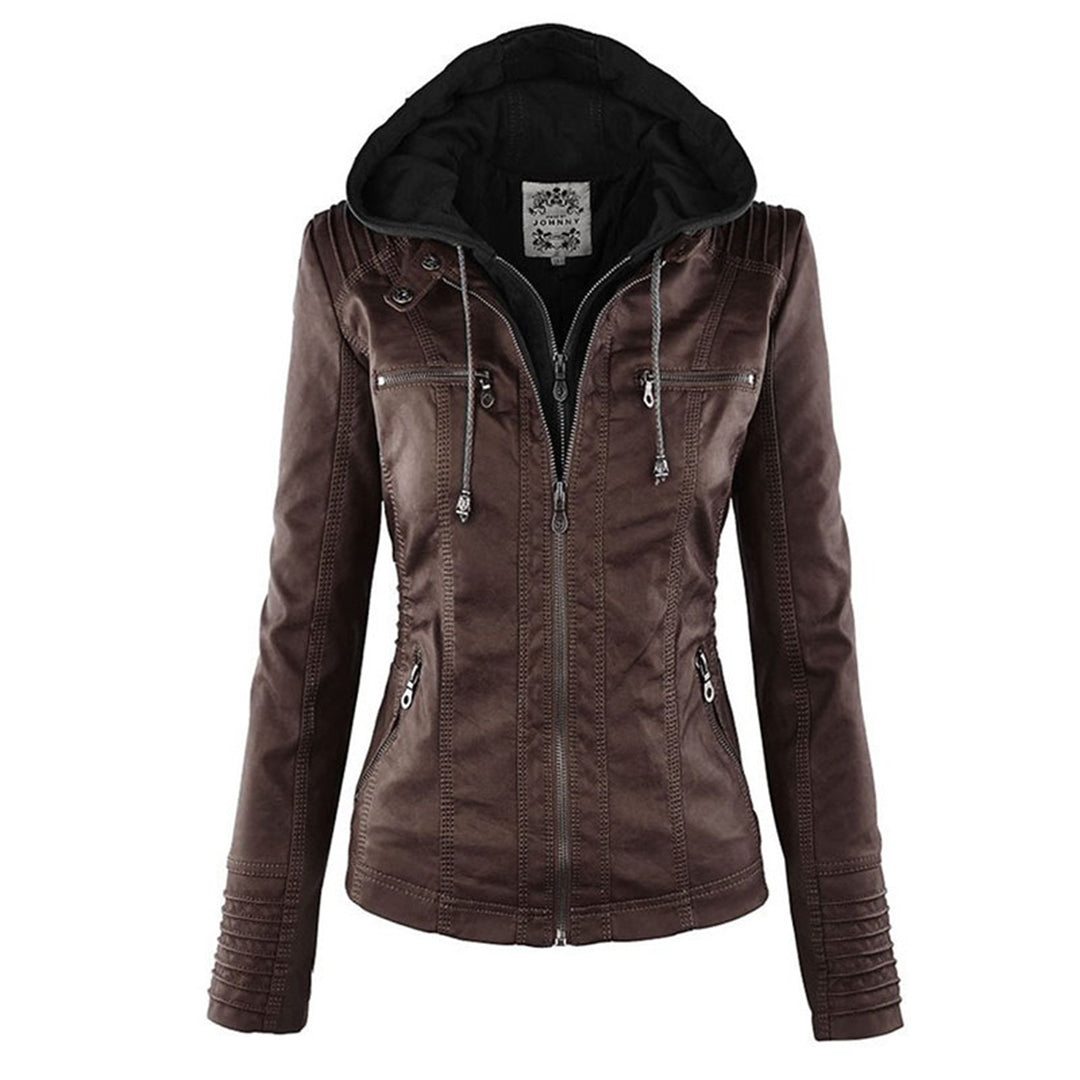 Chaqueta elegante mujer con capucha y cremallera – chaqueta moderna mujer
