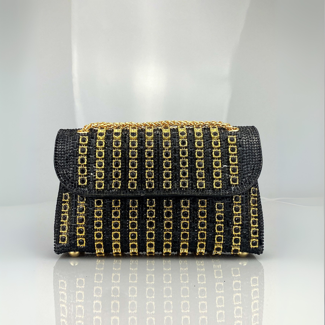 Bolso de hombro mujer elegante con cadena – bolso clutch con pedrería colores