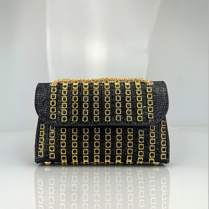 Bolso de hombro mujer elegante con cadena – bolso clutch con pedrería colores