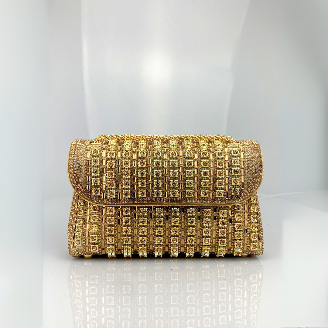 Bolso de hombro mujer elegante con cadena – bolso clutch con pedrería colores