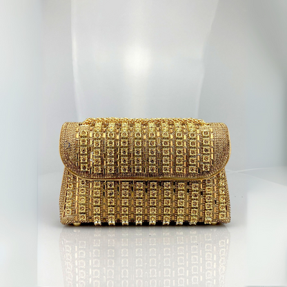 Bolso de hombro mujer elegante con cadena – bolso clutch con pedrería colores