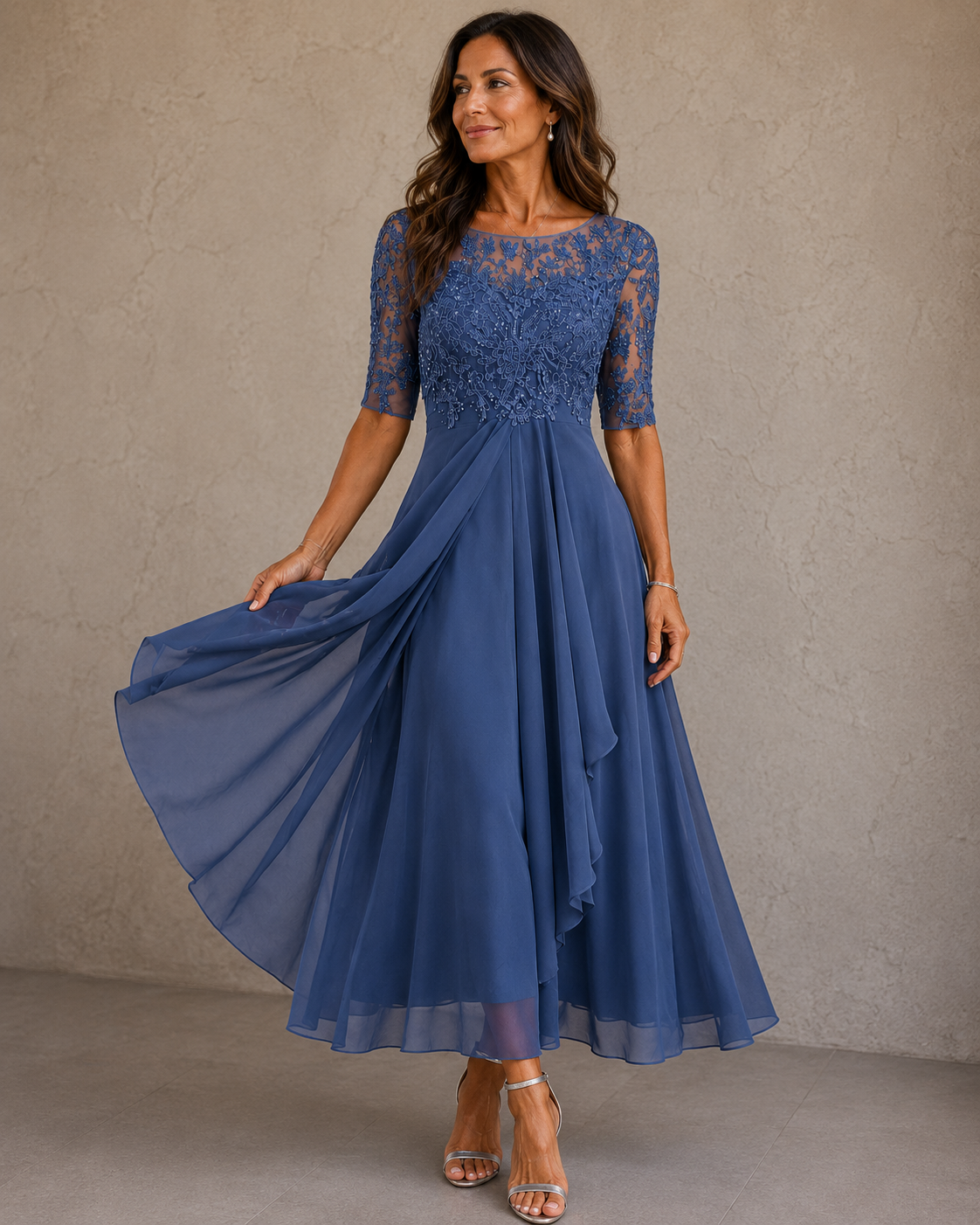 Abella™ | Vestido de Encaje y Chifón: Elegancia Romántica y Ligera