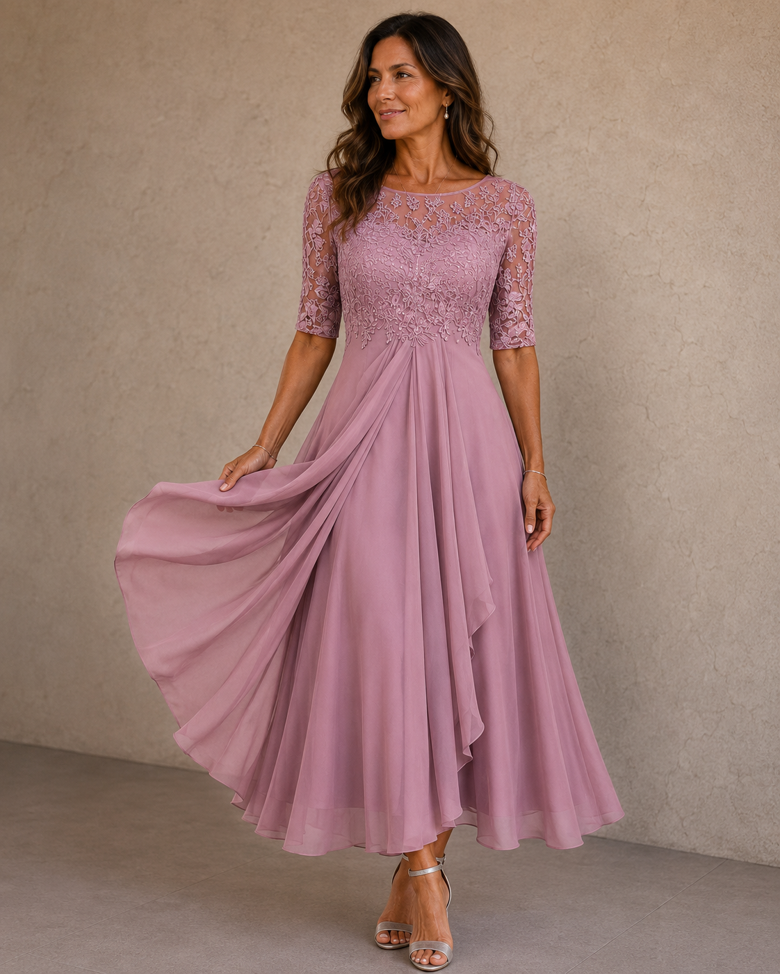 Abella™ | Vestido de Encaje y Chifón: Elegancia Romántica y Ligera