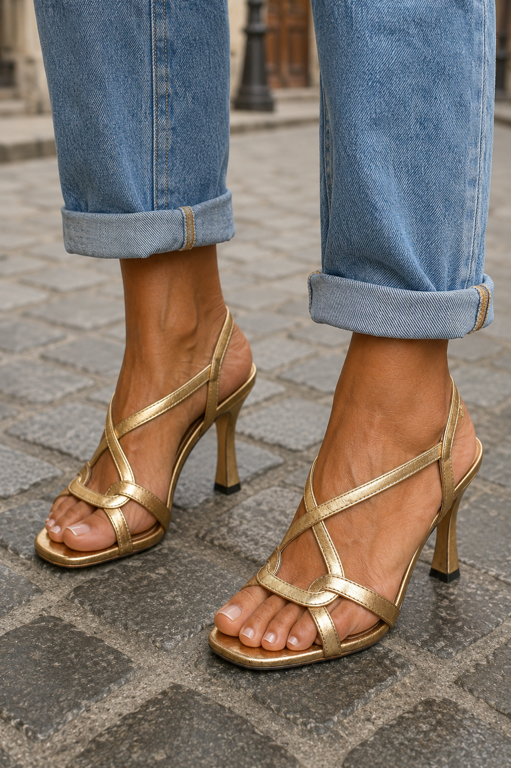 Elisabetta | Sandalias Doradas del Encanto Veraniego