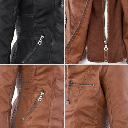 Chaqueta elegante mujer con capucha y cremallera – chaqueta moderna mujer