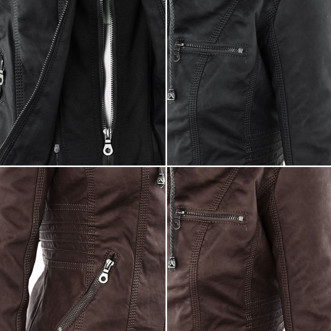 Chaqueta elegante mujer con capucha y cremallera – chaqueta moderna mujer