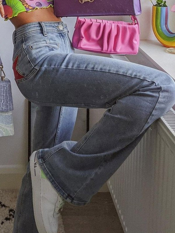 Jeans Flare con Parche de Estrella