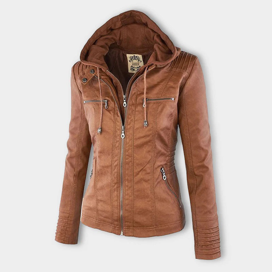 Chaqueta elegante mujer con capucha y cremallera – chaqueta moderna mujer
